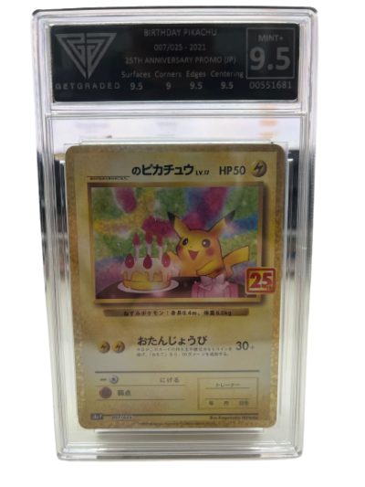 Pokemon 25th Anniversary Birthday Pikachu : GETGRADED 9.5 Mint+